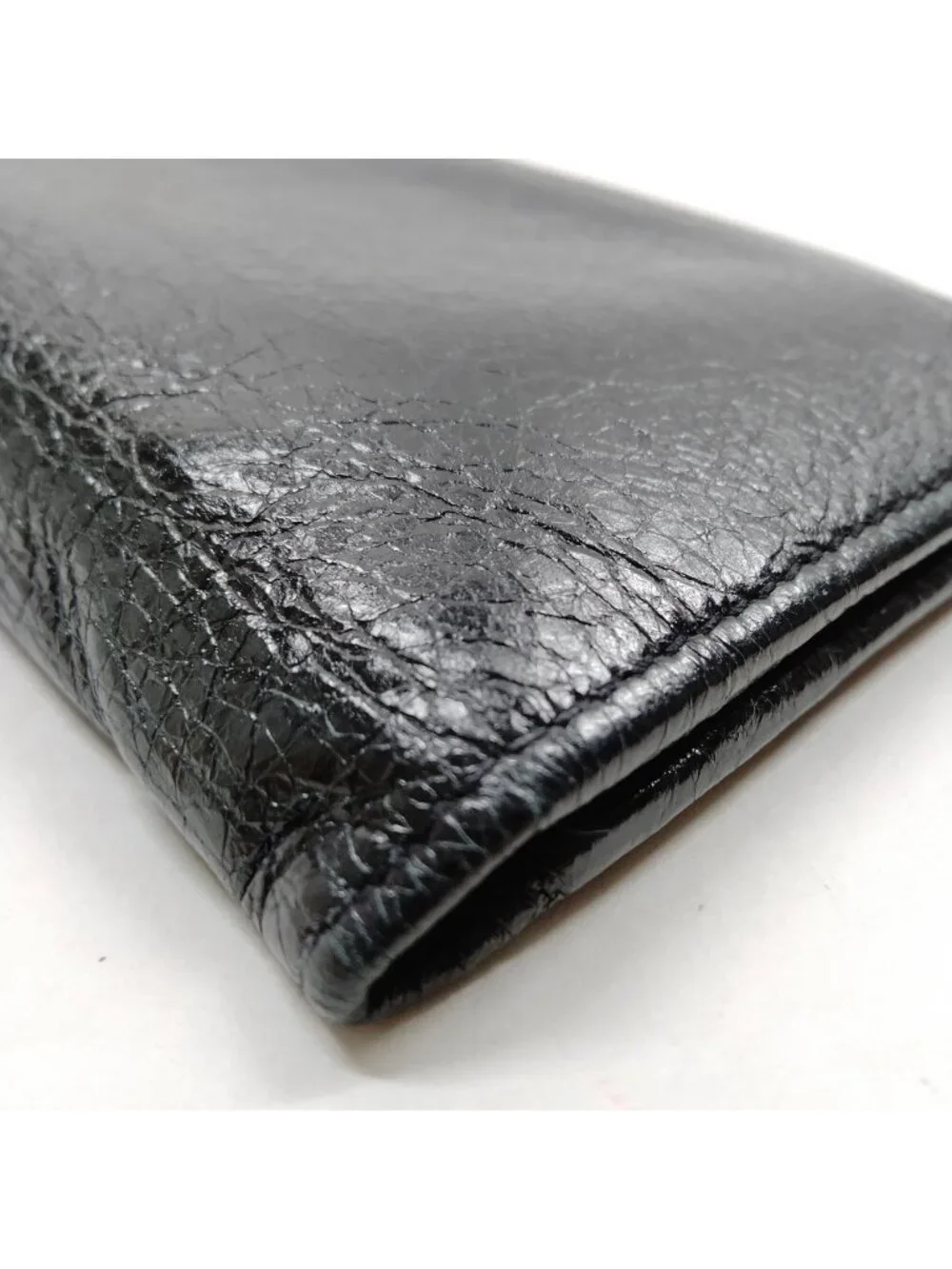 $995 Authentic BALENCIAGA Paris Made in ITALY Black Leather Bifold Long Wallet - Picture 13 of 13